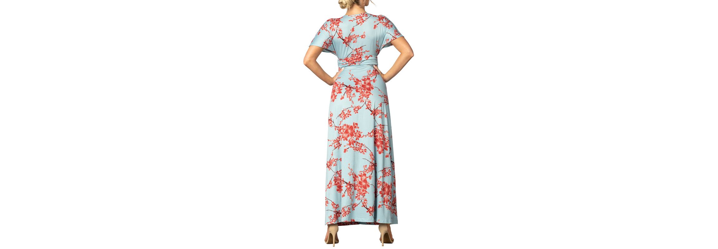 Womens Vienna Kimono Sleeve Long Maxi Dress