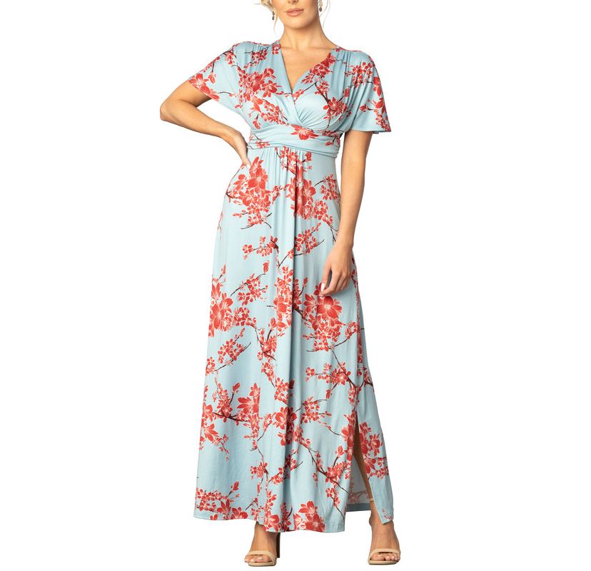 Womens Vienna Kimono Sleeve Long Maxi Dress