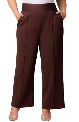 KIYONNA Women's Plus Size Polished Wide Leg Ponte Pants, 5X