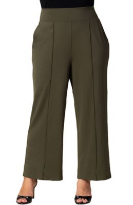 KIYONNA Women's Plus Size Polished Wide Leg Ponte Pants, 5X