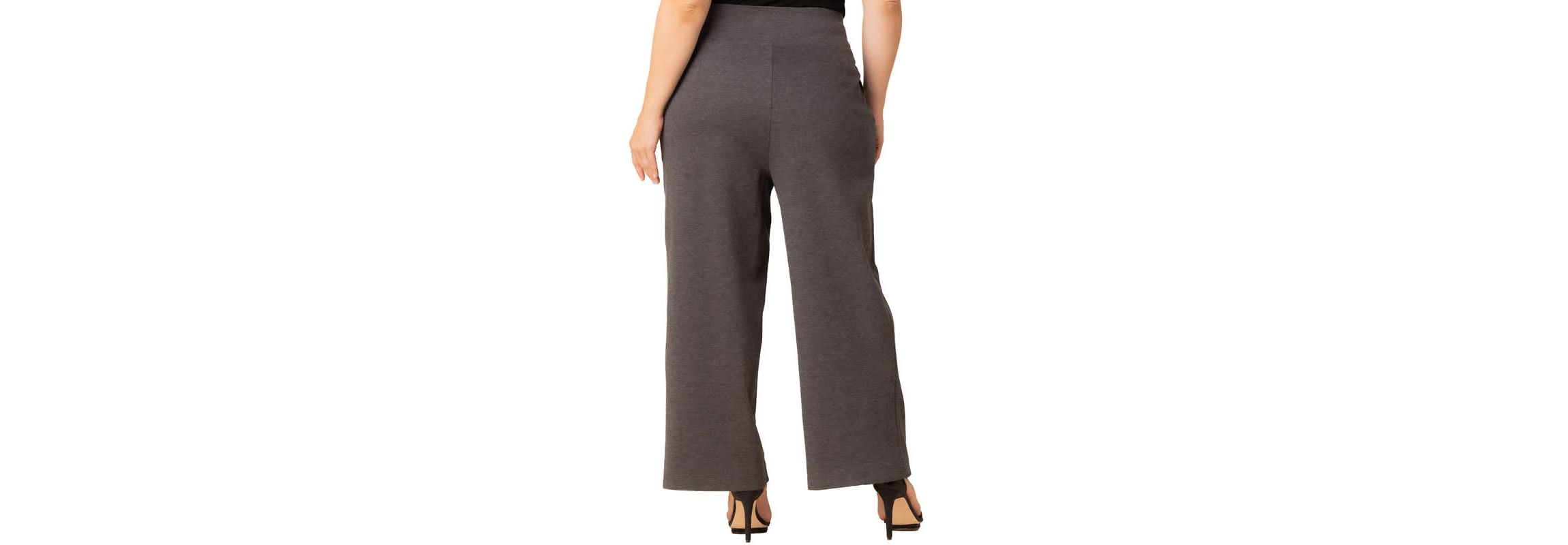 Womens Plus Size Polished Wide Leg Ponte Pants