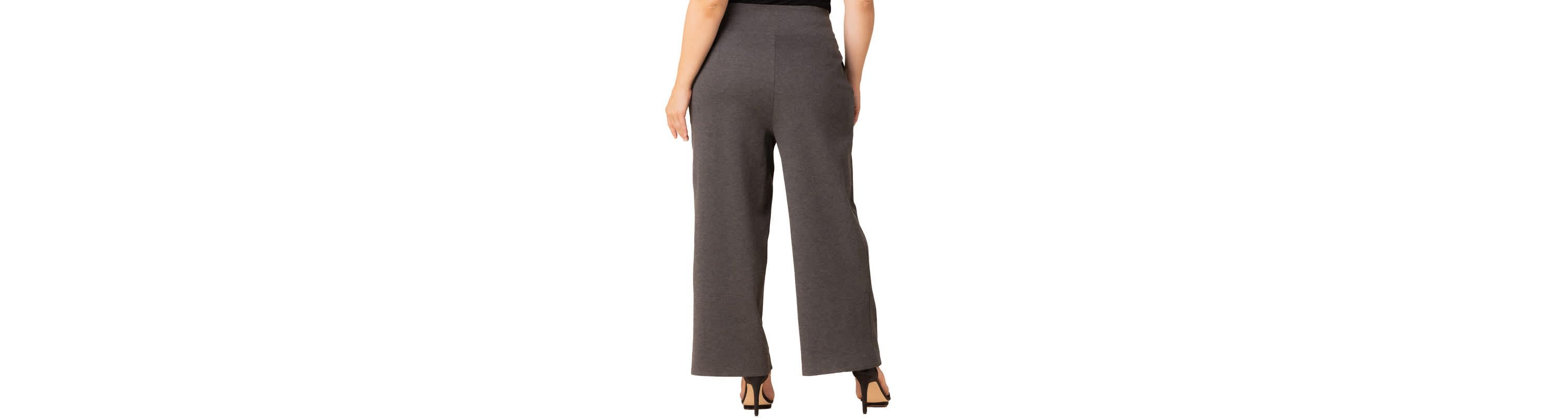 Womens Plus Size Polished Wide Leg Ponte Pants
