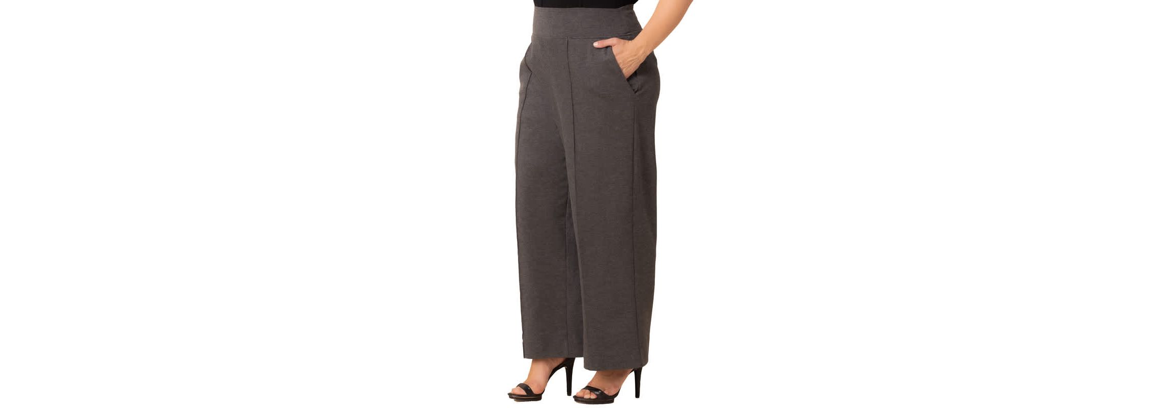 Womens Plus Size Polished Wide Leg Ponte Pants