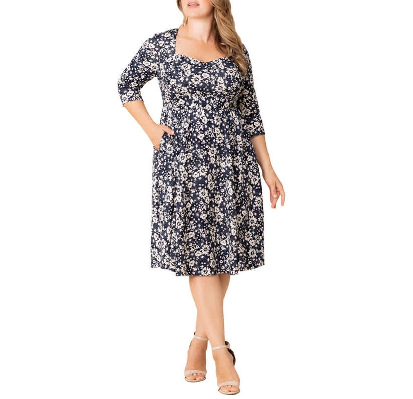 Womens Plus Size Royal Sweetheart Cocktail Dress