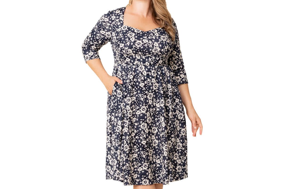 Womens Plus Size Royal Sweetheart Cocktail Dress