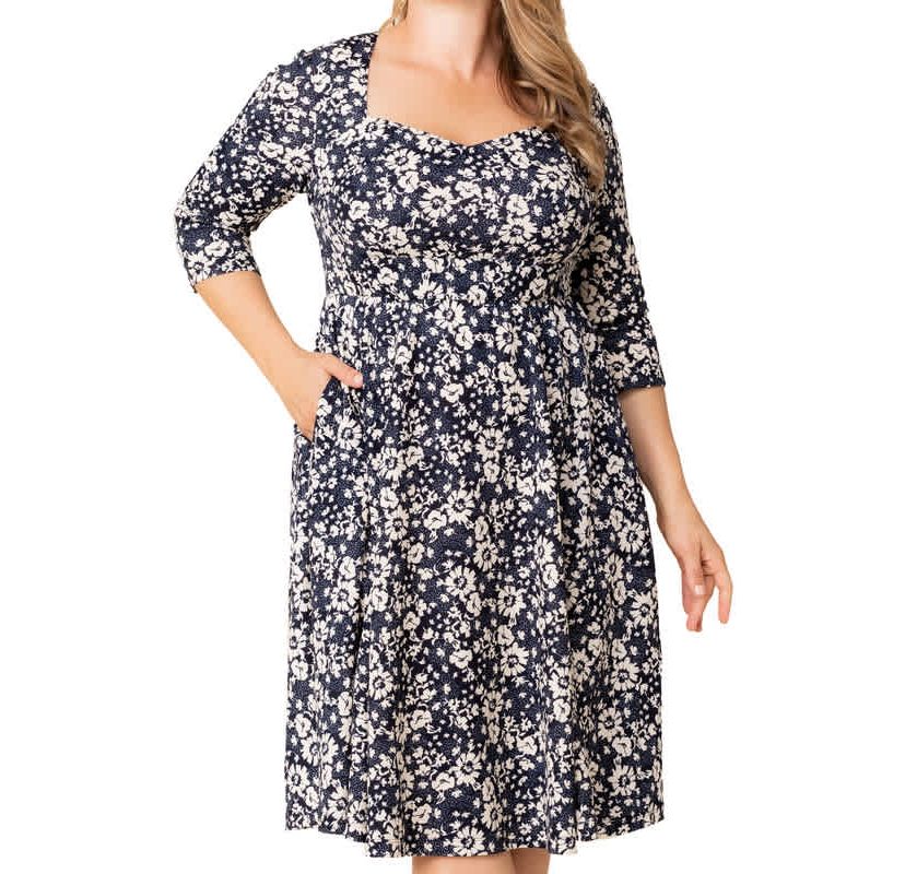 Womens Plus Size Royal Sweetheart Cocktail Dress