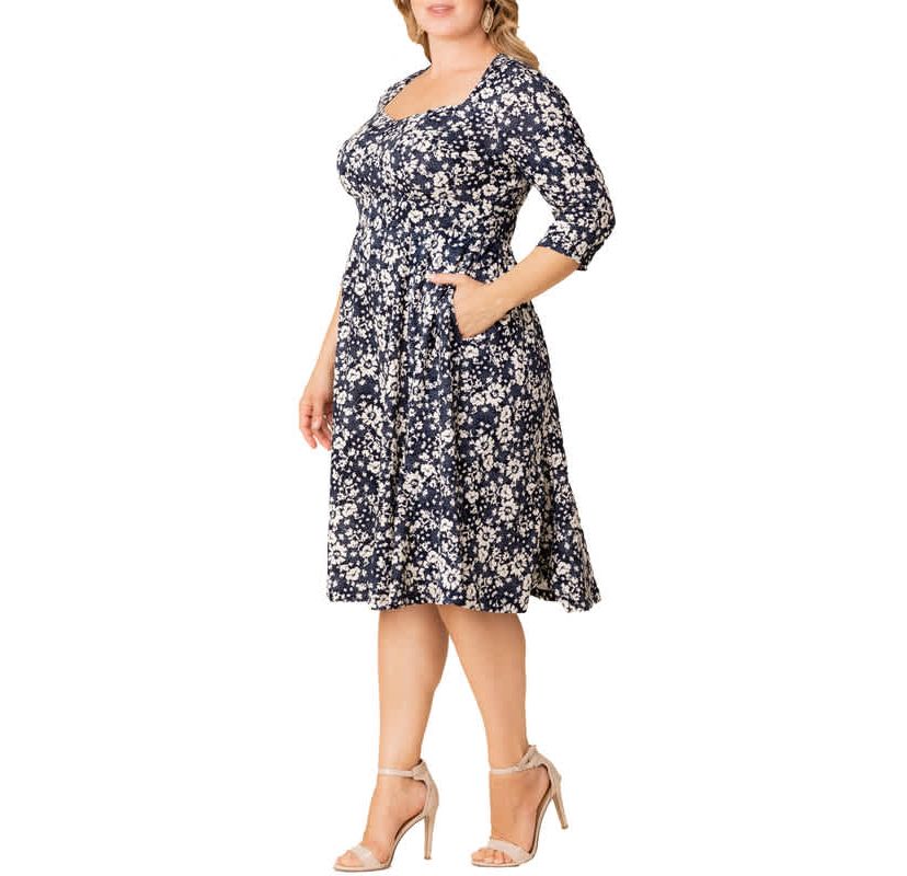 Womens Plus Size Royal Sweetheart Cocktail Dress
