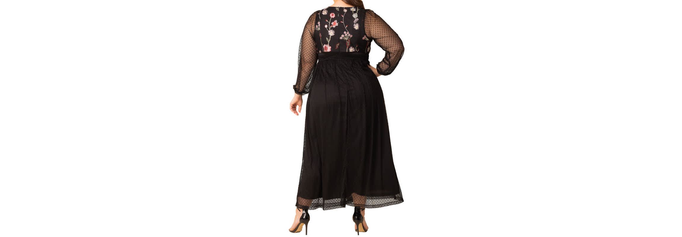 Womens Plus Size Mystique Mixed Media Evening Gown