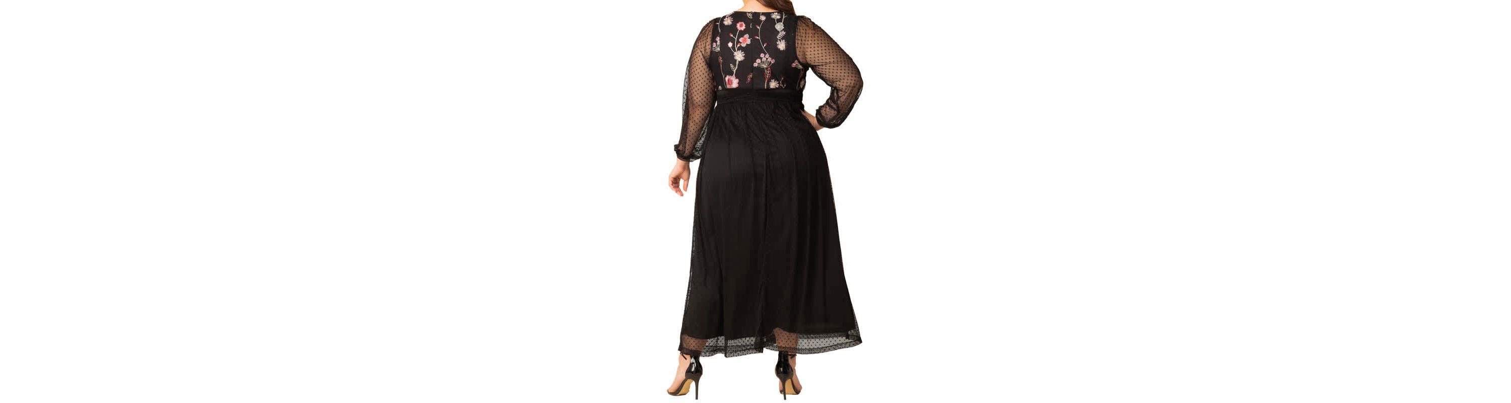 Womens Plus Size Mystique Mixed Media Evening Gown