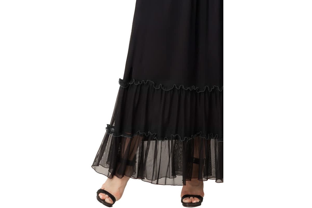 Womens Plus Size Isla Tiered Mesh Maxi Skirt