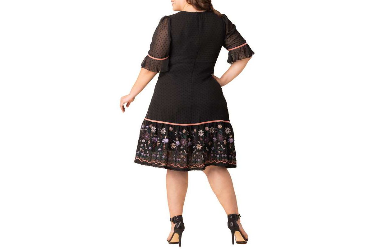 Womens Plus Size Mesmerizing Embroidered Cocktail Dress