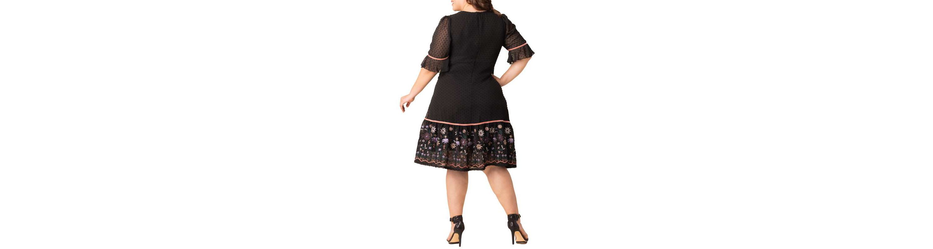 Womens Plus Size Mesmerizing Embroidered Cocktail Dress