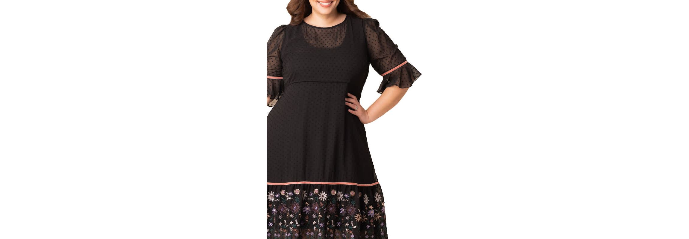 Womens Plus Size Mesmerizing Embroidered Cocktail Dress