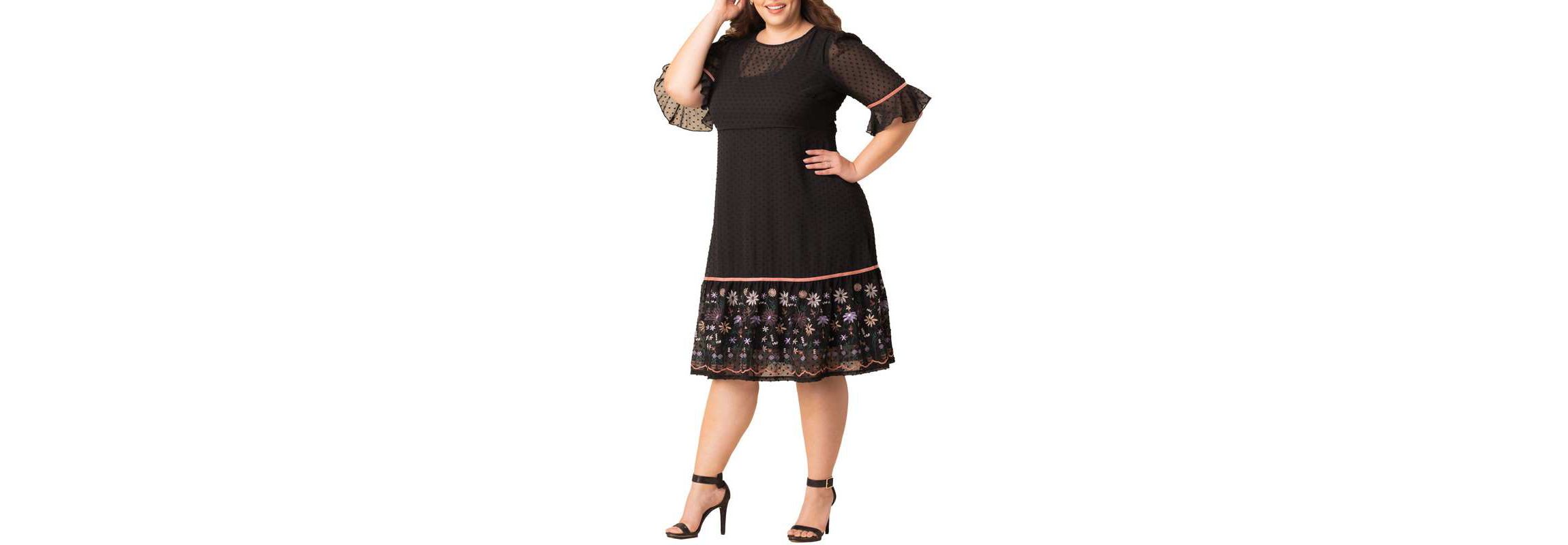 Womens Plus Size Mesmerizing Embroidered Cocktail Dress