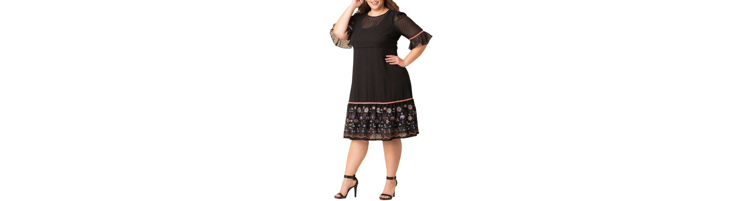 Womens Plus Size Mesmerizing Embroidered Cocktail Dress