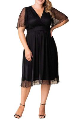 KIYONNA Women’s Plus Size Margot Mesh V-Neck Cocktail Dress, 1X