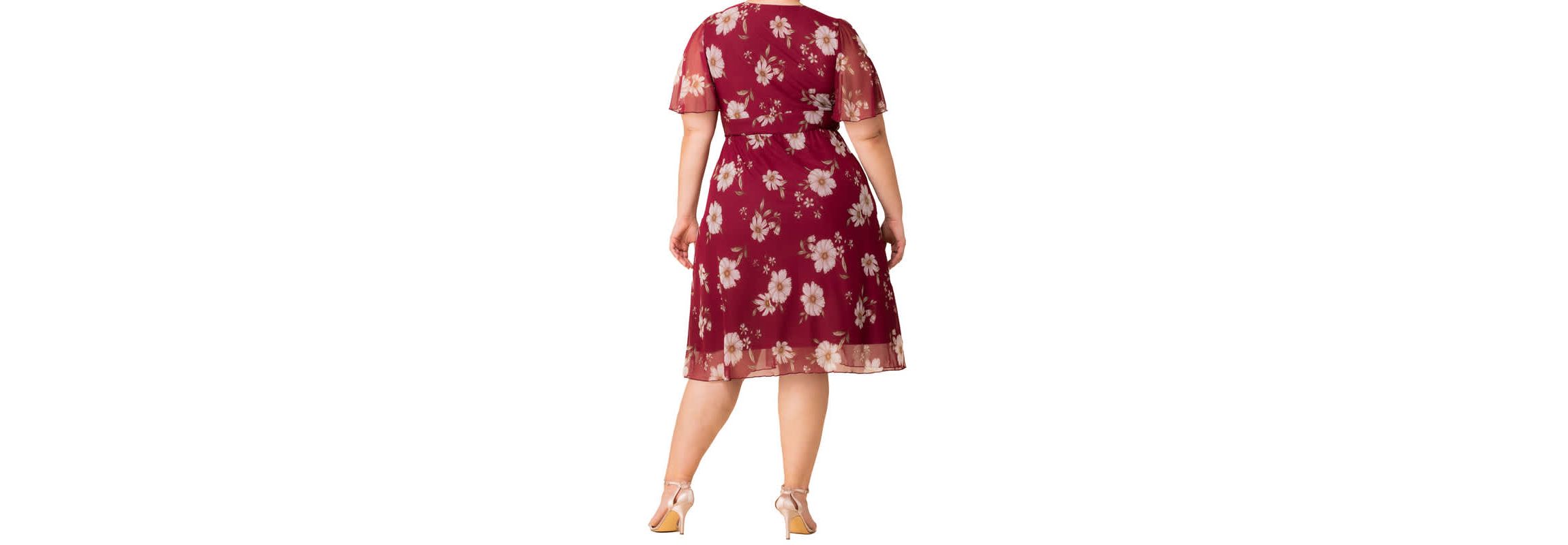 Womens Plus Size Margot Mesh V-Neck Cocktail Dress