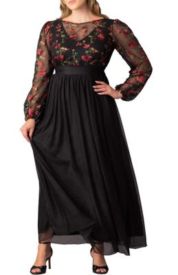KIYONNA Women's Plus Size Eternal Embroidered Bodice Evening Gown, 4X