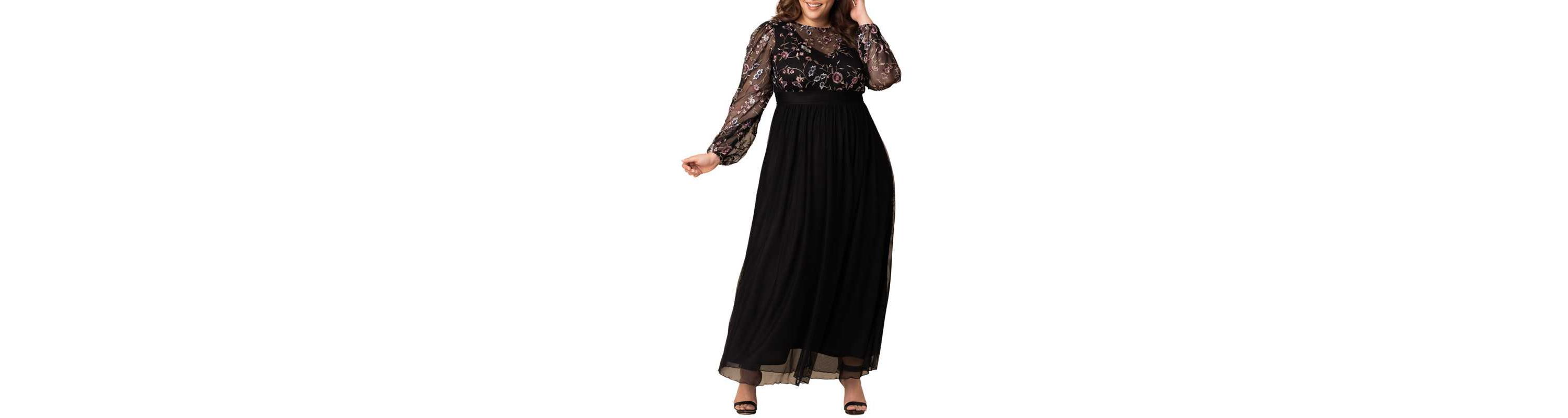 Womens Plus Size Eternal Mixed Media Evening Gown