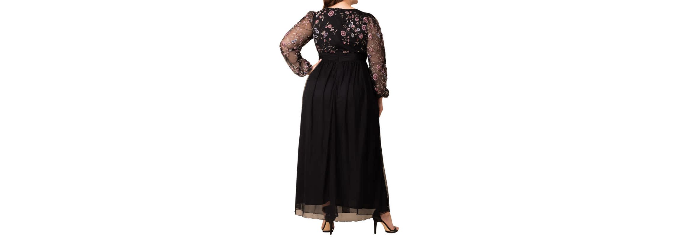 Womens Plus Size Eternal Mixed Media Evening Gown
