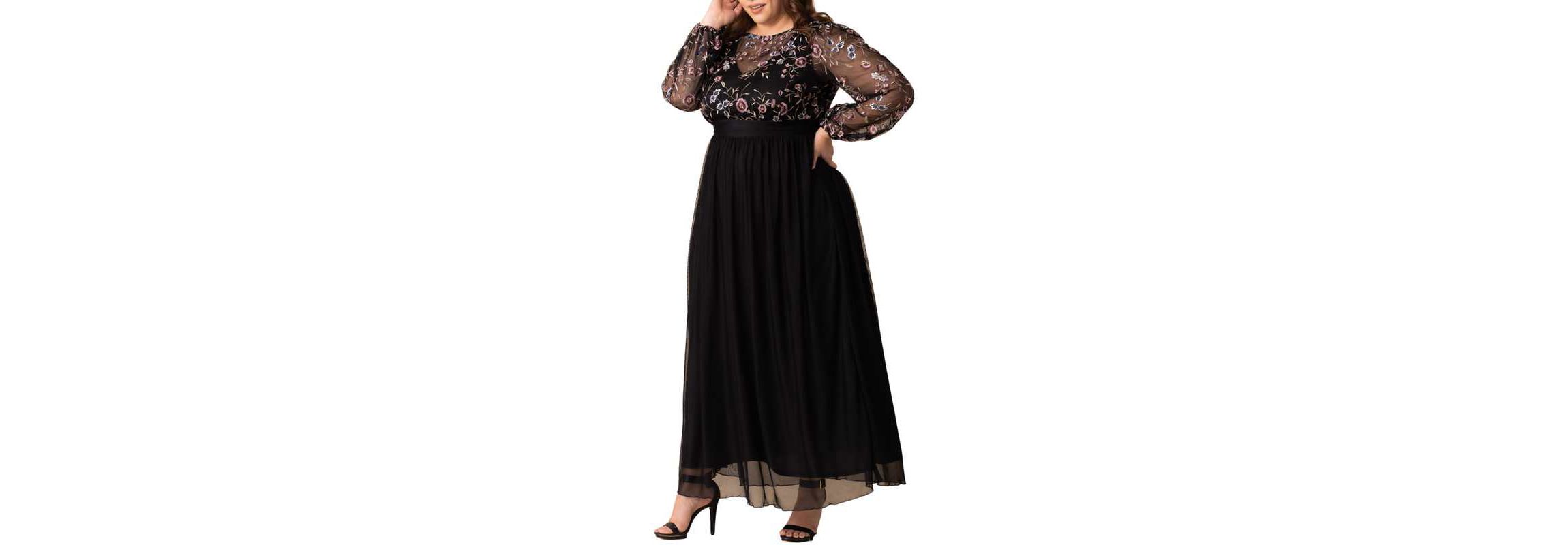 Womens Plus Size Eternal Mixed Media Evening Gown