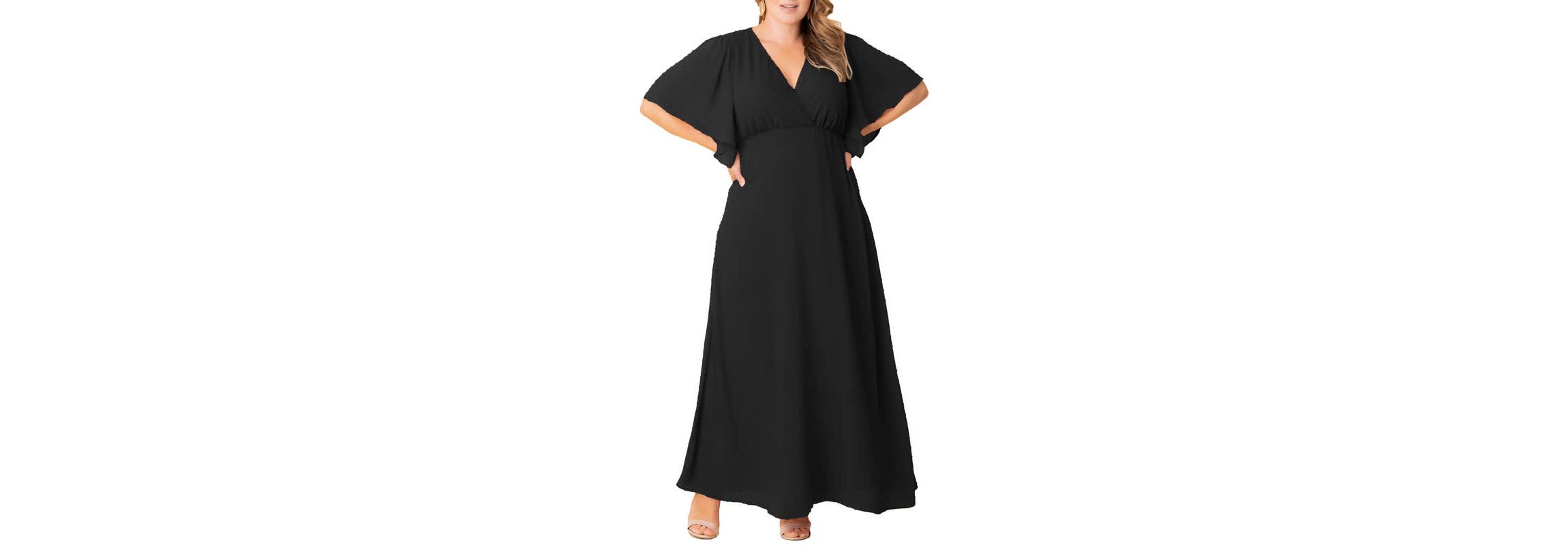 Womens Plus Size Carmella Chiffon Evening Gown