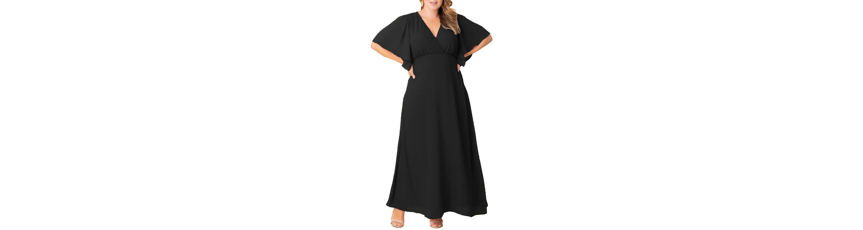 Womens Plus Size Carmella Chiffon Evening Gown