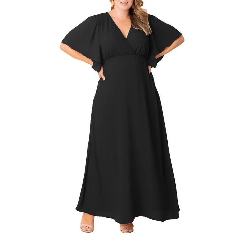 Womens Plus Size Carmella Chiffon Evening Gown
