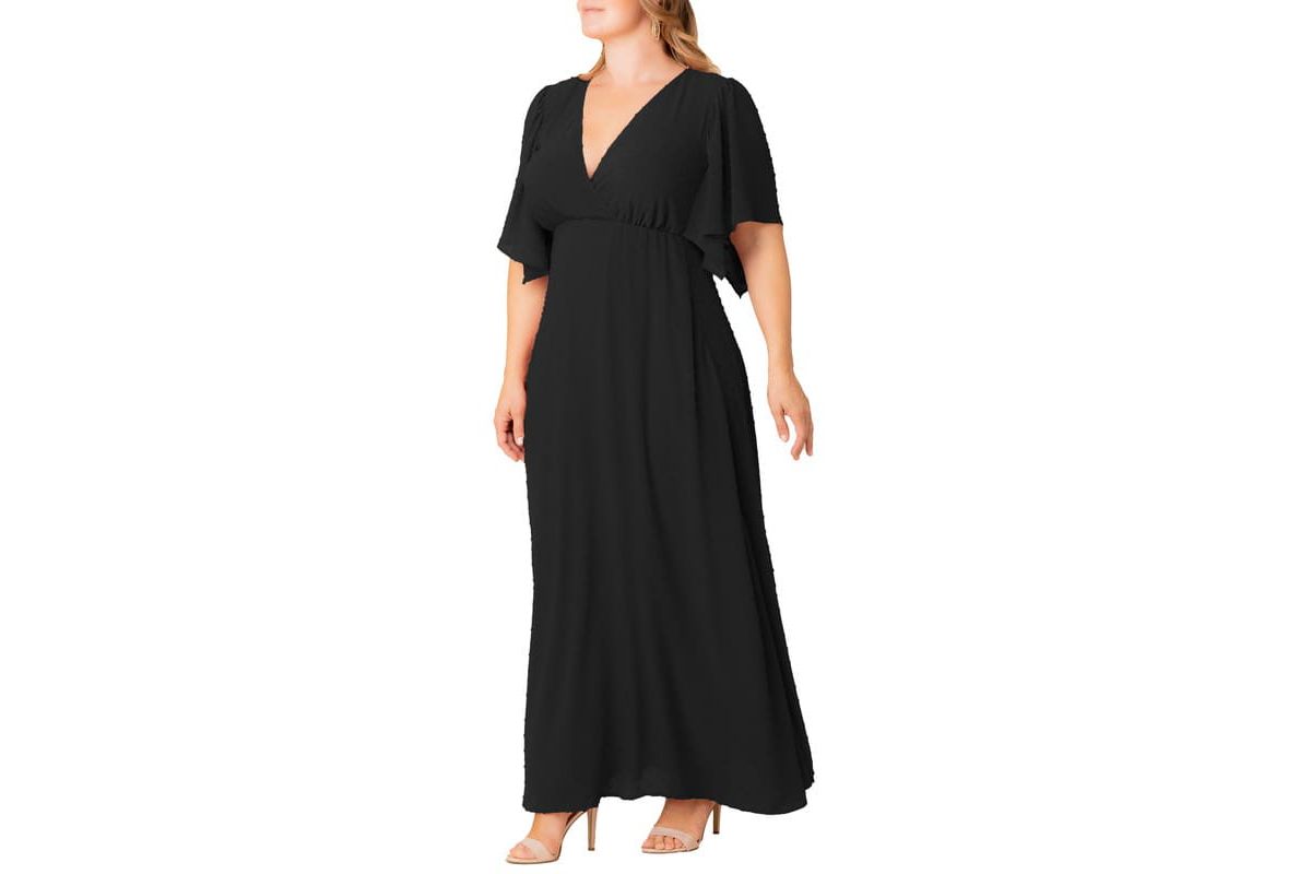 Womens Plus Size Carmella Chiffon Evening Gown