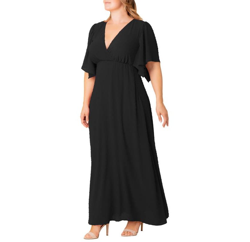 Womens Plus Size Carmella Chiffon Evening Gown