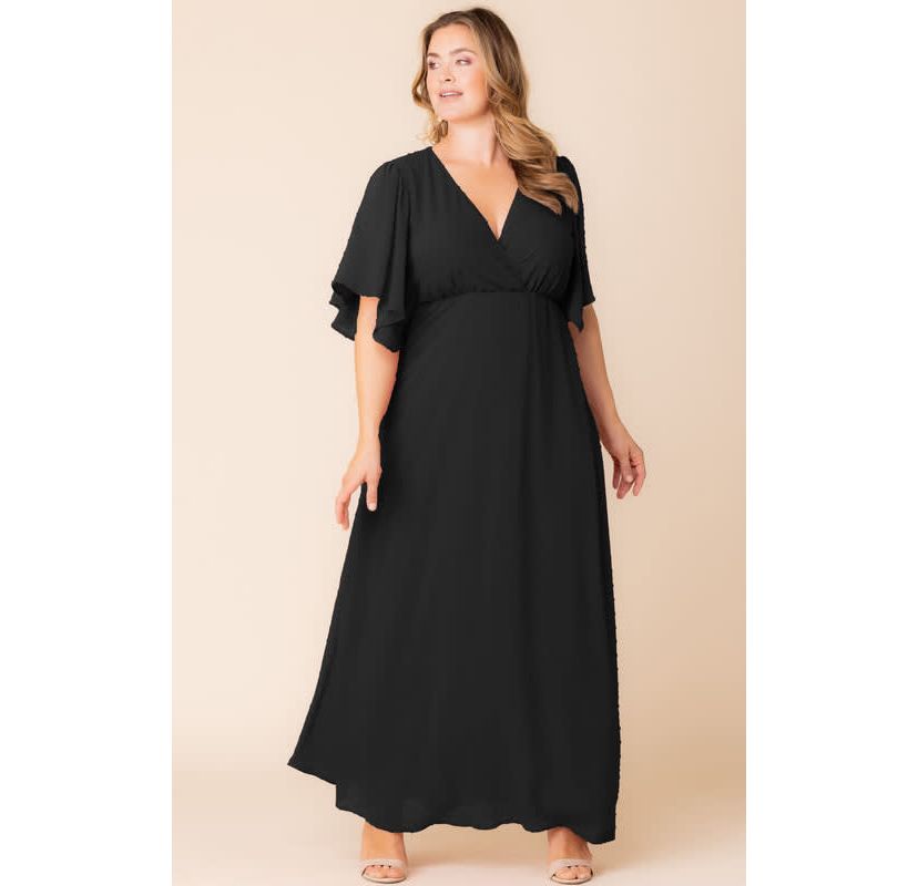 Womens Plus Size Carmella Chiffon Evening Gown