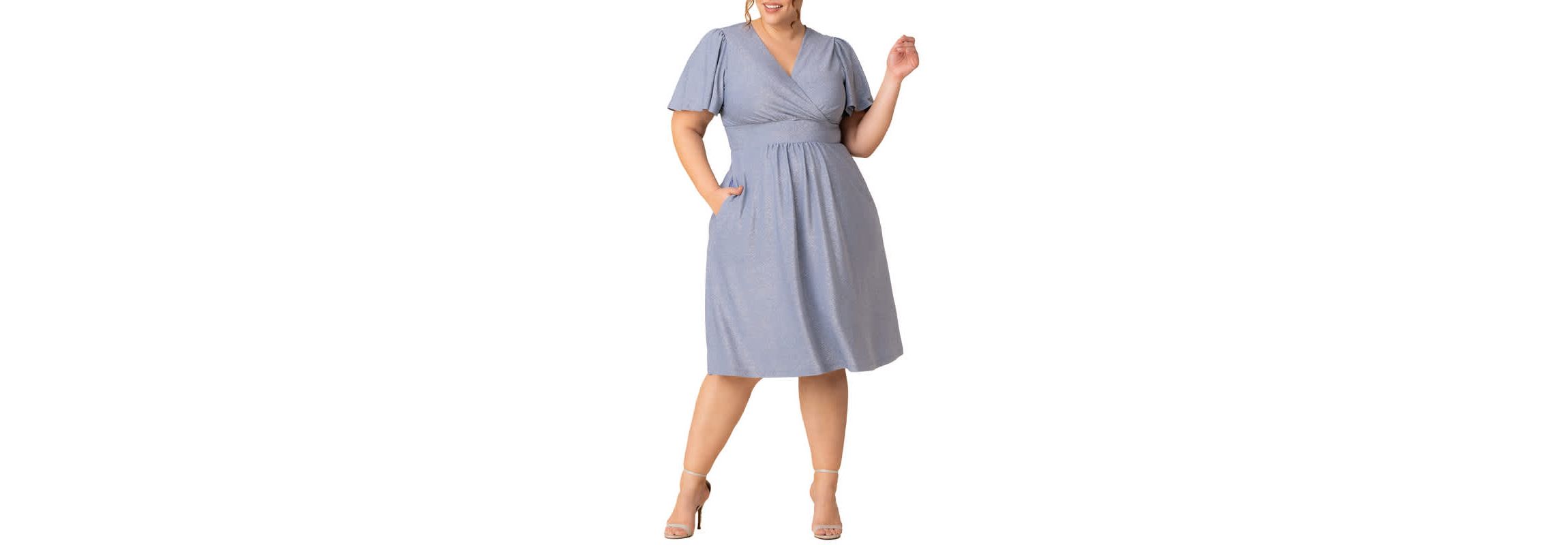 Womens Plus Size Crystal Cove Cocktail Dress with Pockets