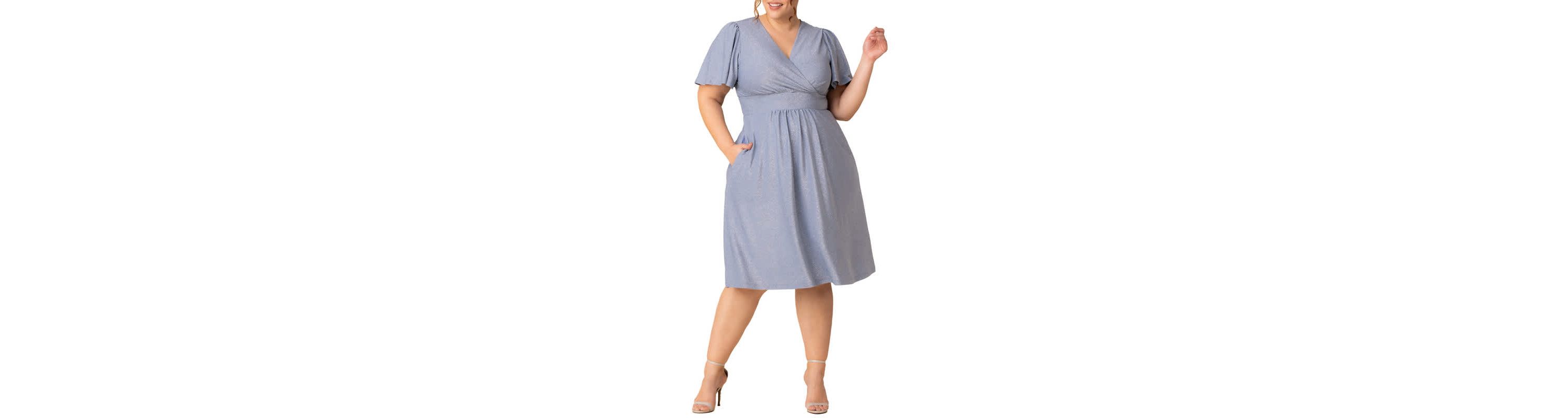 Womens Plus Size Crystal Cove Cocktail Dress with Pockets