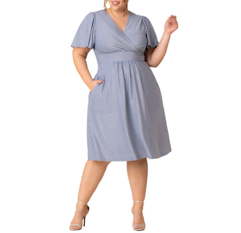 Womens Plus Size Crystal Cove Cocktail Dress with Pockets