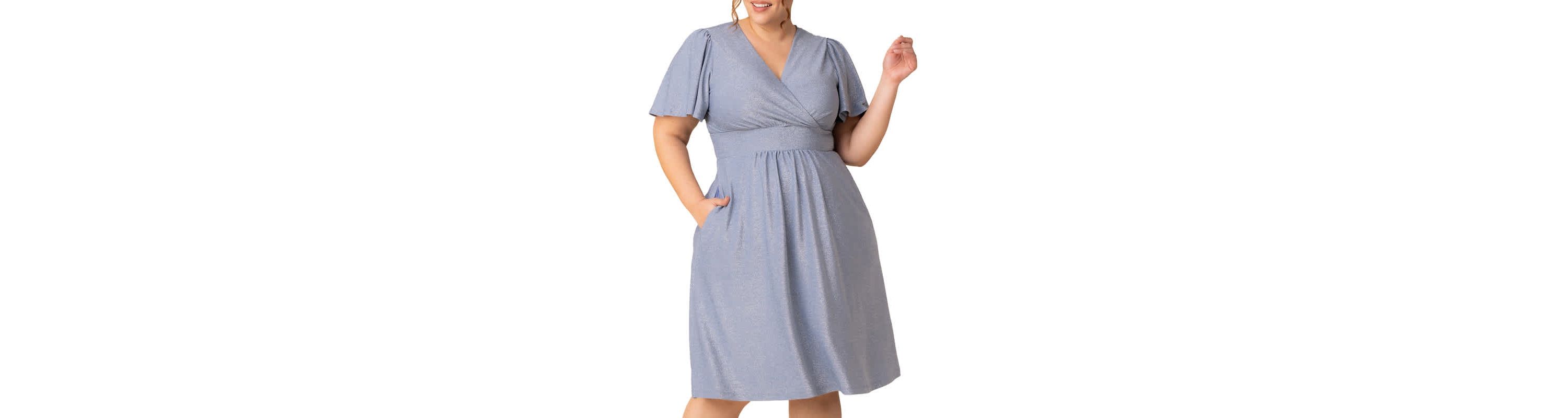 Womens Plus Size Crystal Cove Cocktail Dress with Pockets