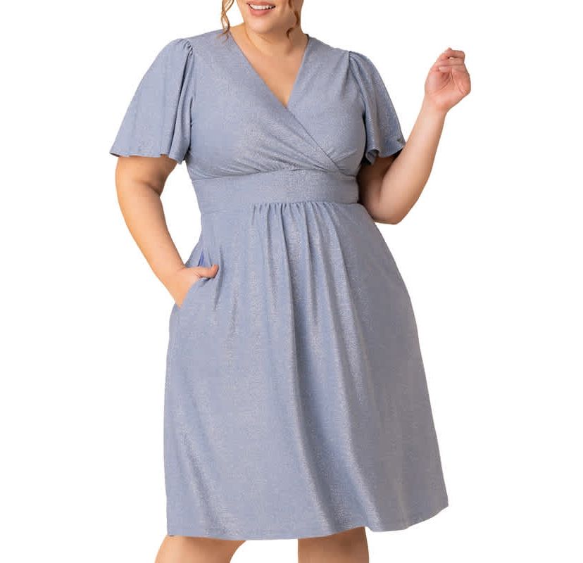 Womens Plus Size Crystal Cove Cocktail Dress with Pockets