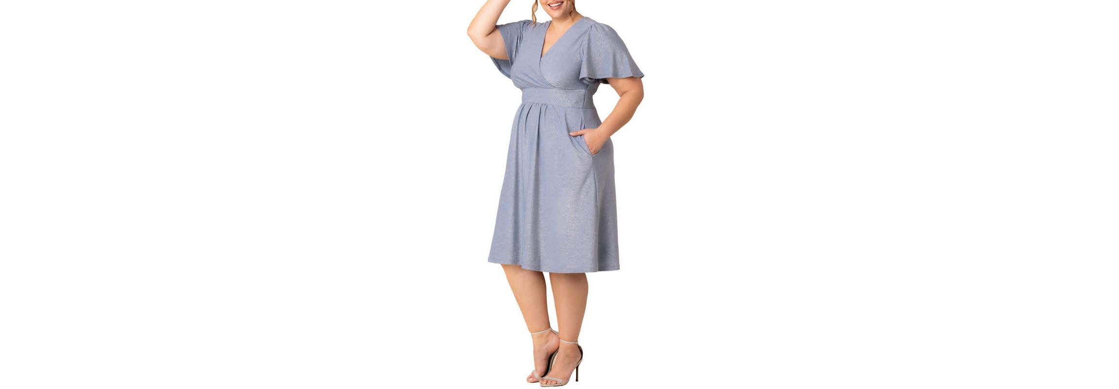 Womens Plus Size Crystal Cove Cocktail Dress with Pockets