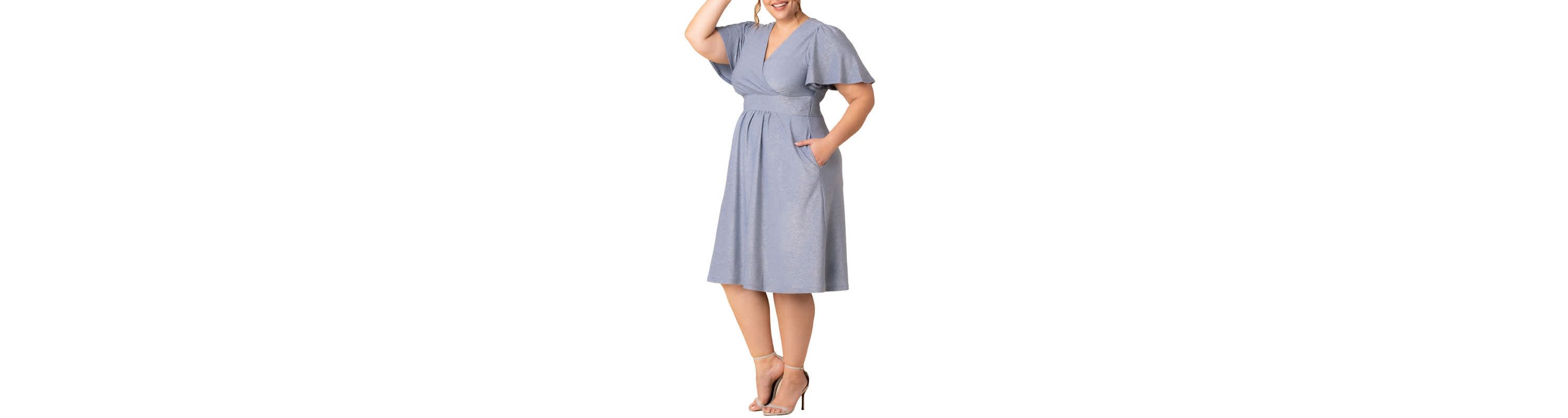 Womens Plus Size Crystal Cove Cocktail Dress with Pockets