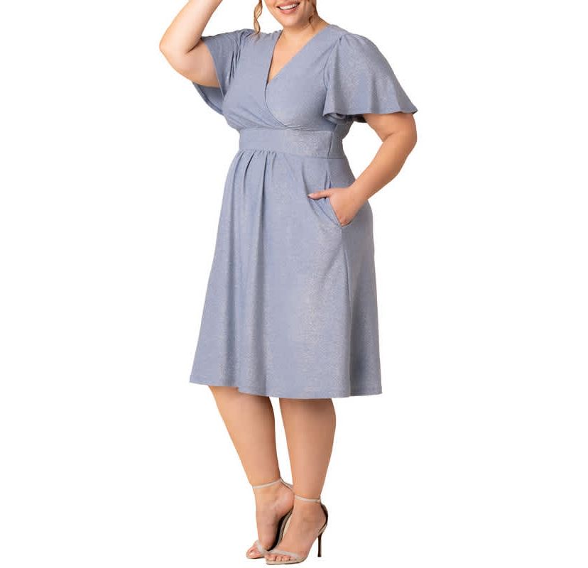 Womens Plus Size Crystal Cove Cocktail Dress with Pockets