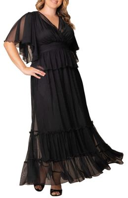 KIYONNA Women's Plus Size Graceful Tiered Mesh Gown, 5X