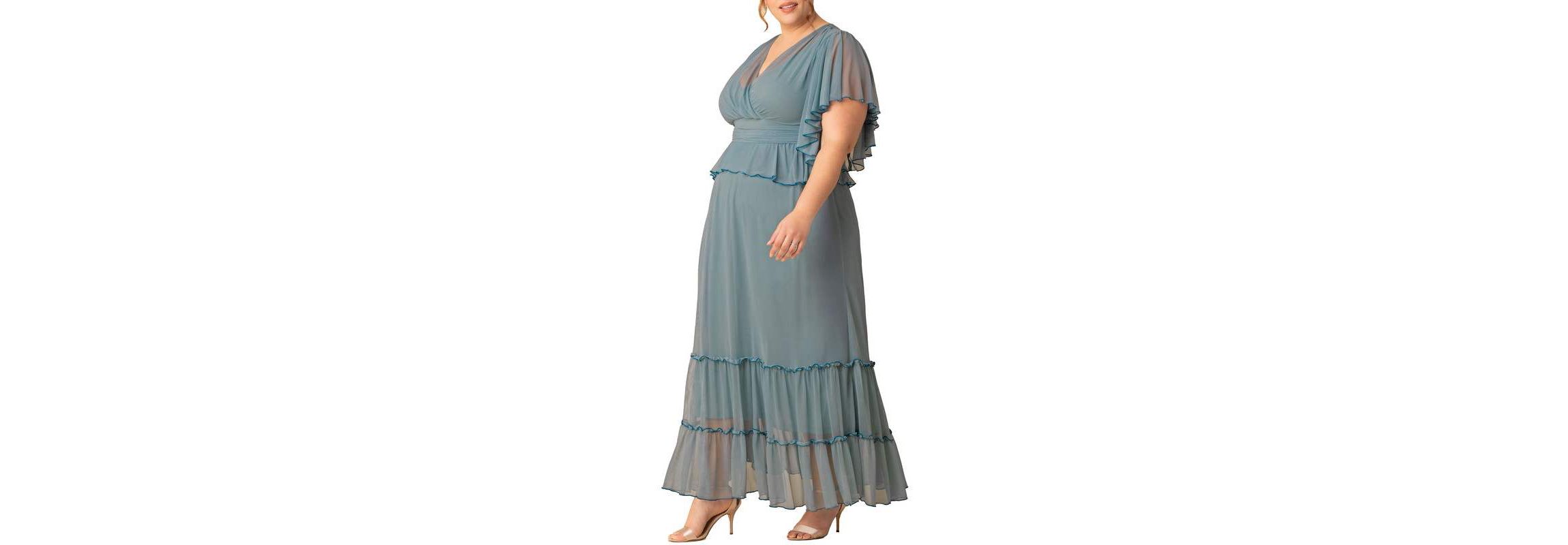 Womens Plus Size Graceful Tiered Mesh Gown