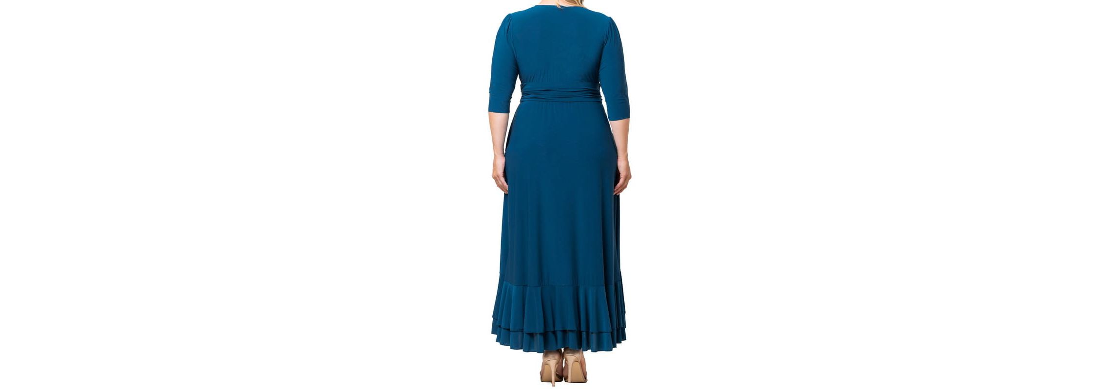 Womens Plus Size Veronica Ruffle Evening Gown