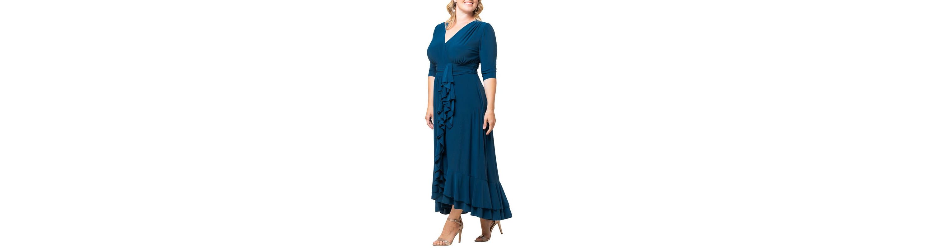 Womens Plus Size Veronica Ruffle Evening Gown