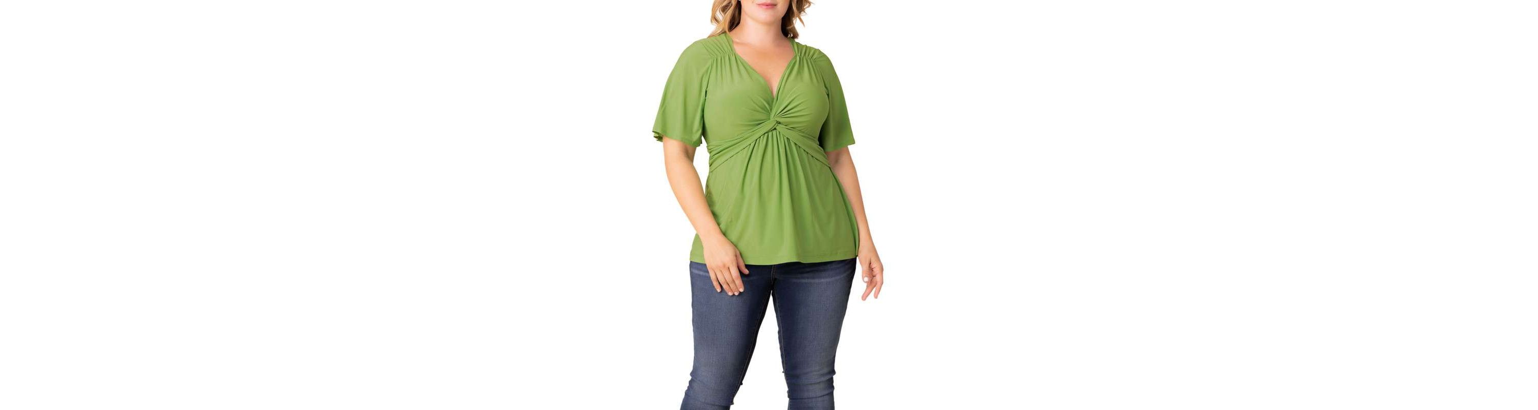 Womens Plus Size Abby Twist Front Top