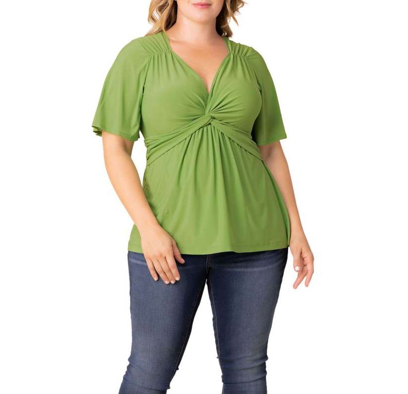 Womens Plus Size Abby Twist Front Top