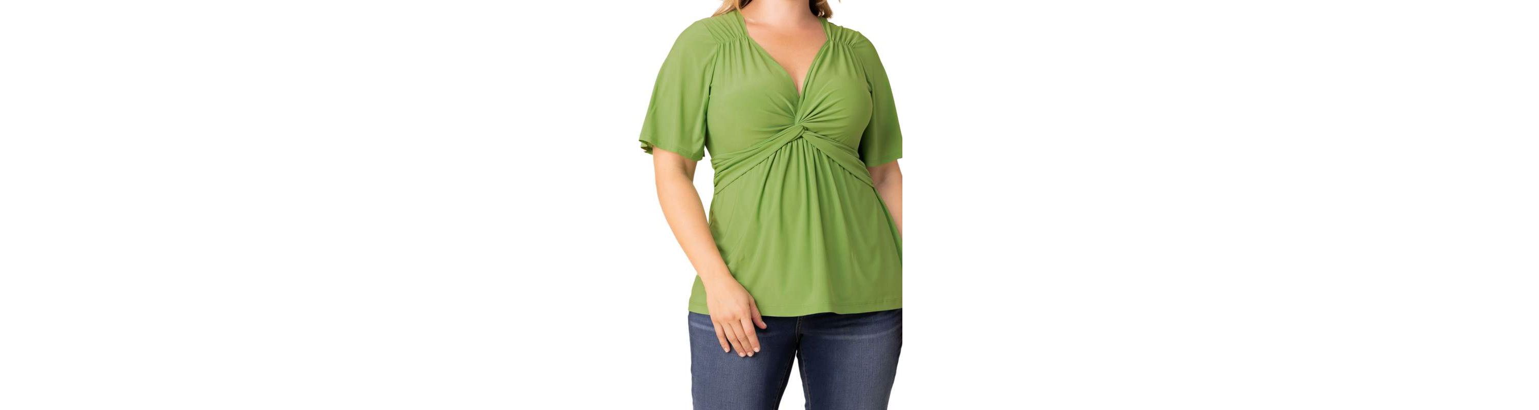 Womens Plus Size Abby Twist Front Top