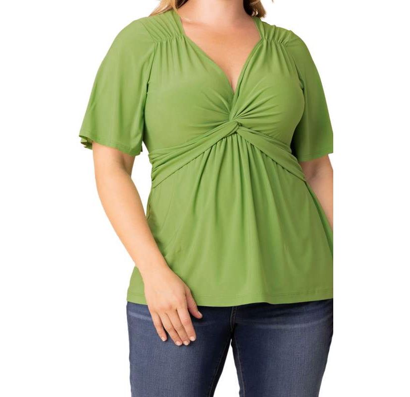 Womens Plus Size Abby Twist Front Top