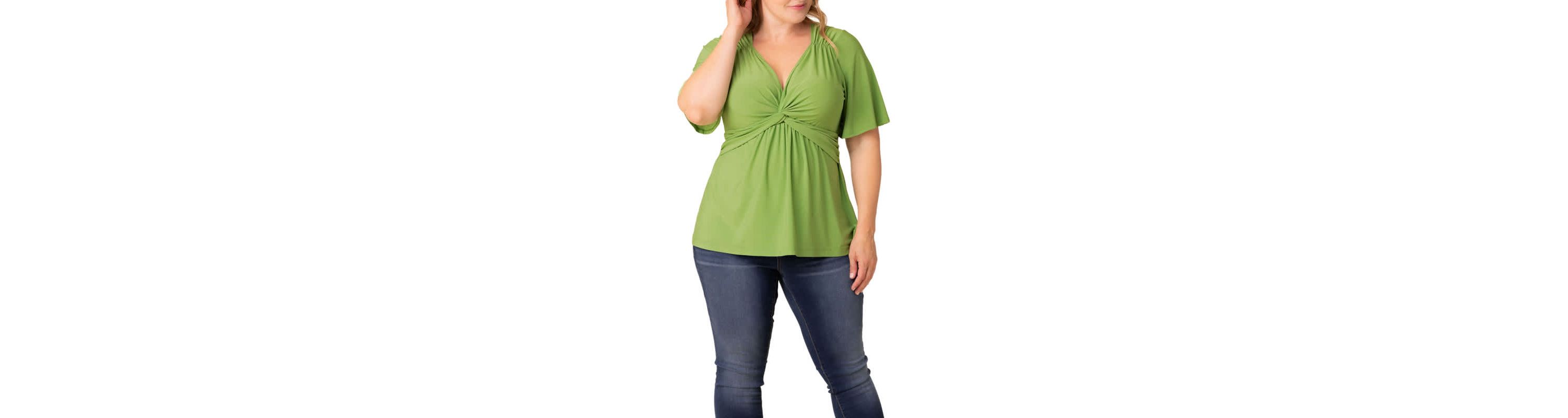 Womens Plus Size Abby Twist Front Top