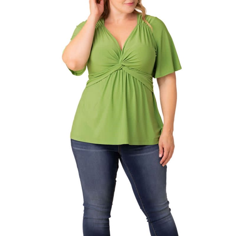 Womens Plus Size Abby Twist Front Top