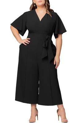 KIYONNA Women's Plus Size Evelyn Cropped Wide Leg Jumpsuit